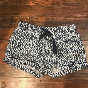 Katie Kime blue & white pattern pajama shorts